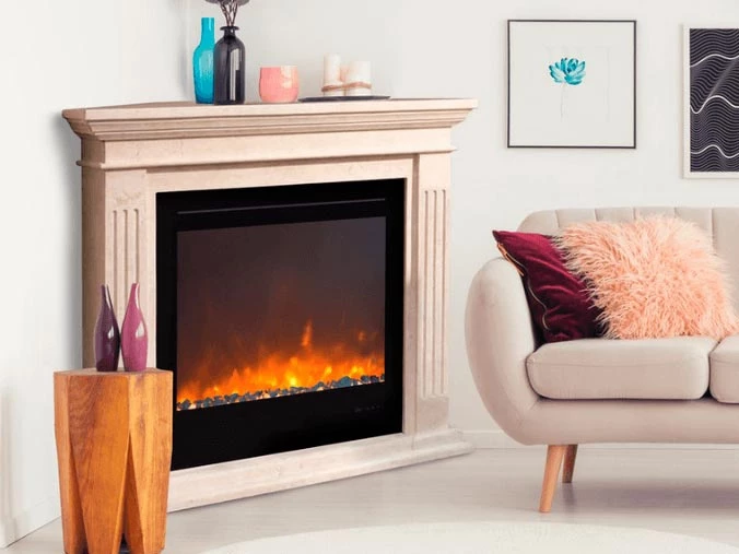 Electric corner fireplace